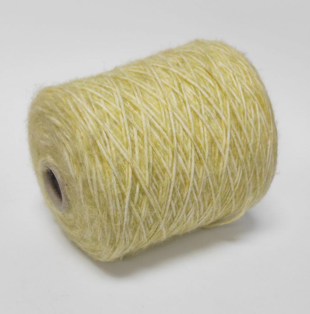 Recy-wool Блідий жовтий на білій основі - Итальянская пряжа